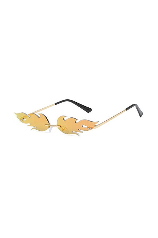 Topgrowth Lunettes de Soleil Femme Eyewear Homme Fiamma Transparent Vintage Retro Sunglasses Protection Accessoires Lunettes 