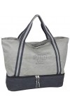 J JONES JENNIFER JONES Grand sac à main XXL en toile Sac à bandoulière Sac de loisirs 2 couleurs, Gris avec compartiment à ch