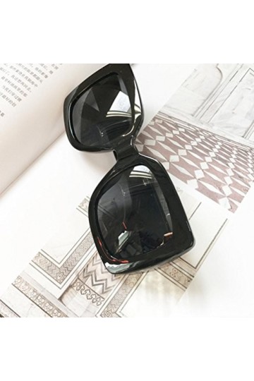 Lunettes de soleil,Nouvelles Unisex Lunettes de soleil de Luxe Carré Surdimensionné Lentille Vintage A 