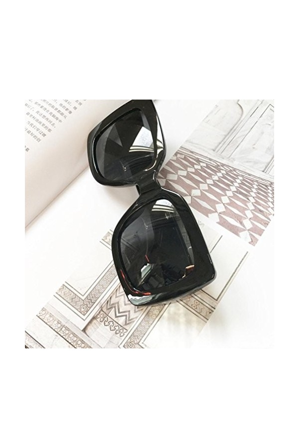 Lunettes de soleil,Nouvelles Unisex Lunettes de soleil de Luxe Carré Surdimensionné Lentille Vintage A 