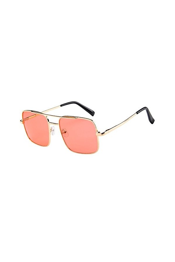 IMJONO Mode Lunettes de soleil Femmes Hommes Vintage Lunettes rétro Mode unisexe Double faisceau Oversize Frame Lunettes Été 