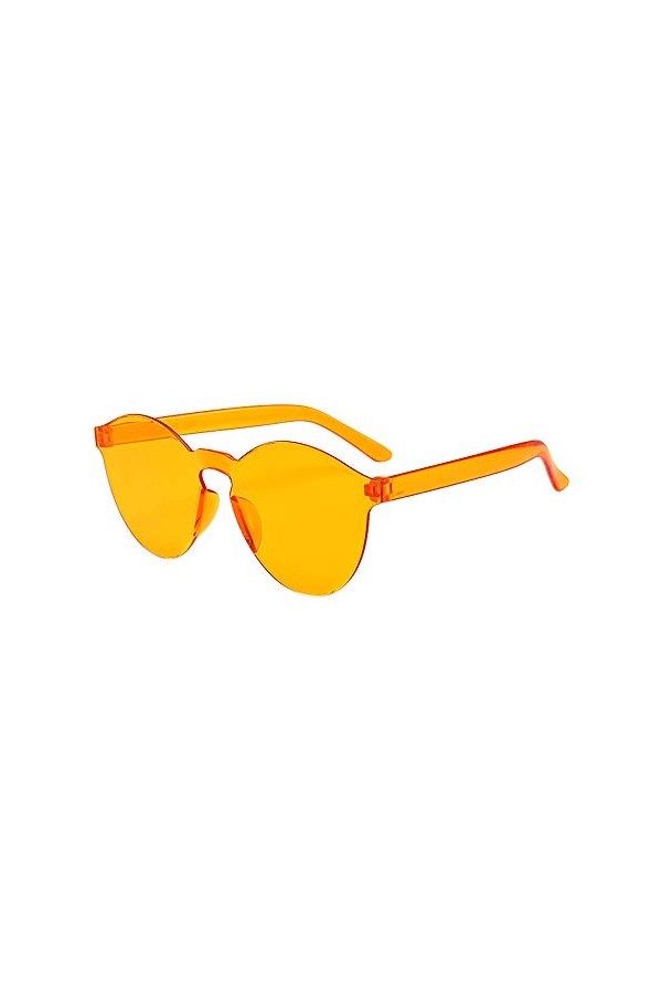 aaSccex Femmes hommes mode lunettes de soleil rétro lunettes de lunettes sans cadre en plein air Lunettes Techno Orange, One