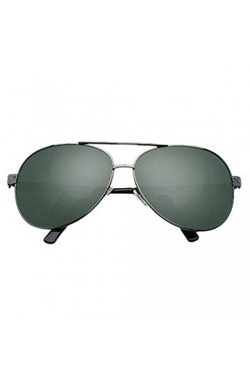 LINNUO Lunettes de Soleil Hommes Femmes Polarisées UV Protection Lentille Aviateur Cadre Métal Double Pont Eyewear Driving Su