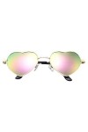 GZSRTT Lunettes de Soleil Coeur pour Femme Transparentes Cadre en Métal Mince Lunettes de Soleil en Forme de Coeur UV400
