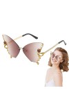 MFJS Lunettes de soleil sans monture pour femmes | Lunettes de soleil sans monture avec strass pour adultes pour la conduite,