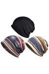 Kojoon Bonnet Chimio pour Femme 3 Paquet Écharpe Bonnet Chapeau Turbans Couvre-Chef Gatsby Cancer