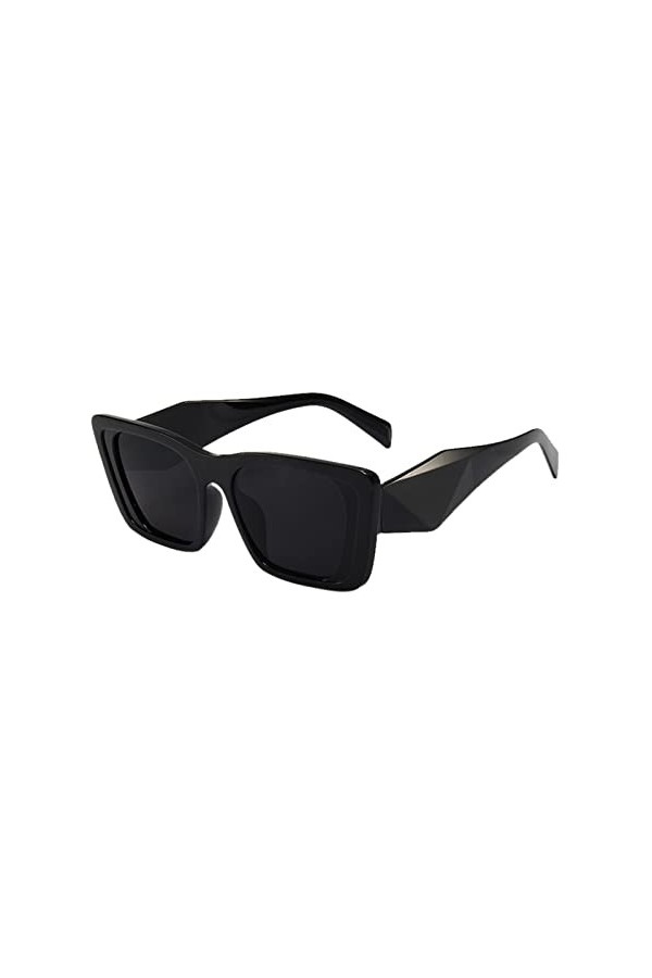 hahuha Lunettes de soleil Z87 pour homme et femme - Style rétro - Simple - Ovale - Carré - Rouge - Pour passer la nuit, Noir