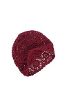 VGOL Bonnet Chapeau Fait Main Femme en Coton Bourgogne Tricot Découpe Vintage Floral Crochets Crâne Cap Filles pour 52-58cm T