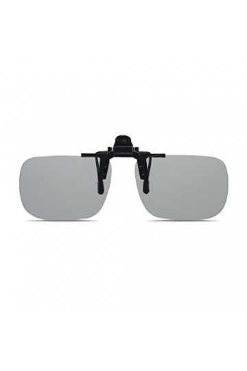Lunettes de soleil polarisées à clipser rectangulaires sans monture pour lunettes de lecture, gris