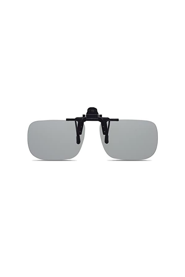 Lunettes de soleil polarisées à clipser rectangulaires sans monture pour lunettes de lecture, gris