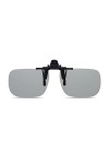 Lunettes de soleil polarisées à clipser rectangulaires sans monture pour lunettes de lecture, gris