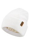 Bequemer Laden Femmes Hiver Chaud Satin Doublé Bonnet Tricot Slouchy Chapeaux Soie Doublure Ski Bonnets pour Femme Homme, Noi