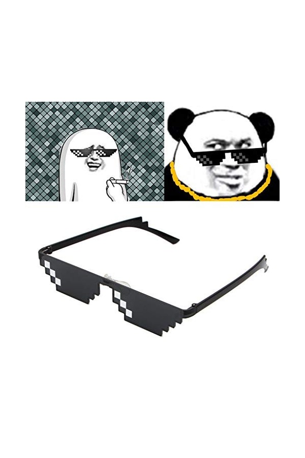 Cool 3 Bit MLG Pixelated Lunettes De Soleil Deal With It Lunettes Mosaic Pixel Lunettes De Soleil Créatif et Utile Attractif