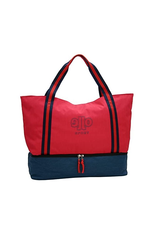 J JONES JENNIFER JONES Grand sac à main XXL en toile Sac à bandoulière Sac de loisirs 2 couleurs, Gris avec compartiment à ch