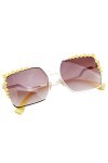 Ogquaton Femmes Lunettes de soleil carrées Gradient Lens Femme Lunettes Creative and Utile