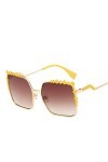Ogquaton Femmes Lunettes de soleil carrées Gradient Lens Femme Lunettes Creative and Utile
