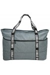 J JONES JENNIFER JONES Grand sac à main XXL en toile Sac à bandoulière Sac de loisirs 2 couleurs, Gris avec compartiment à ch