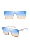 Lunettes de soleil carrées surdimensionnées tendance pour homme et femme - Style rétro vintage - Pour voyage à la plage, mult