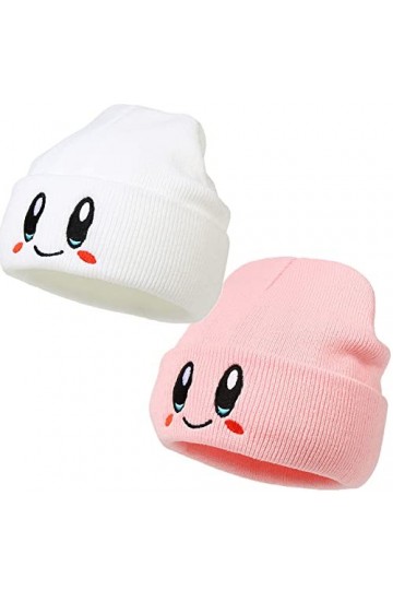 LANLYLGQ Lot de 2 bonnets Kirby - Unisexe - Pour homme et femme - Pour fille et garçon, Rose + blanc., taille unique