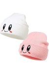 LANLYLGQ Lot de 2 bonnets Kirby - Unisexe - Pour homme et femme - Pour fille et garçon, Rose + blanc., taille unique