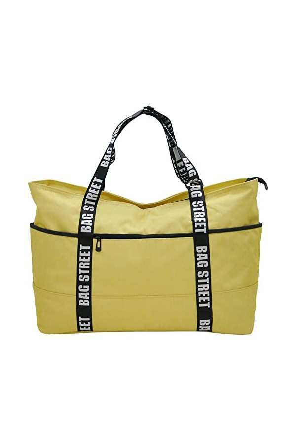 J JONES JENNIFER JONES Grand sac à main XXL en toile Sac à bandoulière Sac de loisirs 2 couleurs, Gris avec compartiment à ch