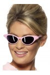Smiffys Lunettes rock and roll style frivole, Rose, avec diamant