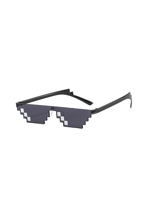 vreplrse Fausses lunettes en mosaïque, monture légère pour fêtes à la mode, lunettes de soleil de fête amusantes, lunettes de