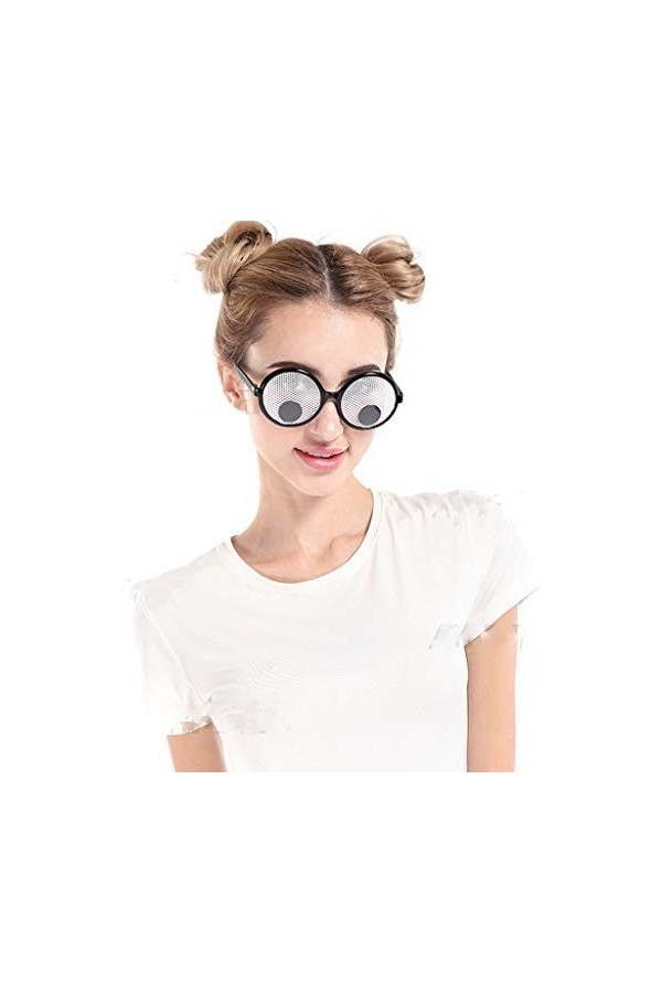 IMJONO Lunettes Homme Femme Poisson davril Drôle Crazy Déguisement Lunettes Nouveauté Costume Drôle Lunettes De Soleil Parti