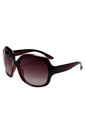 Bestgift Lunettes de Soleil Vintage Polarisées UV Femme Cadre bourgogne Taille Unique