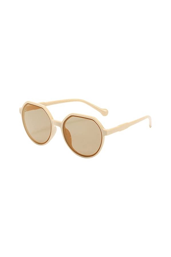 aaSccex Lunettes de soleil minces à visage pour femmes Lunettes Homme Numéro 1 Beige, One Size 