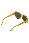 Ntcpefy Lunettes De Soleil en De Cœur DÉTÉ Amusant À La Jaune
