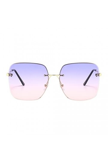 hahuha Lunettes de soleil à monture transparente pour femme - Rond polarisé - Sans bordure - Idéal pour les voyages, le shopp