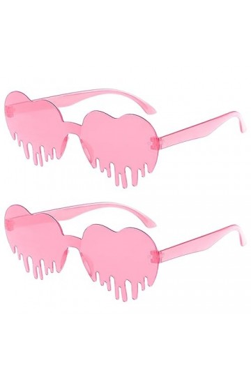 WLLHYF Lot de 2 paires de lunettes de soleil irrégulières en forme de cœur - Lunettes de soleil tendance pour homme et femme,