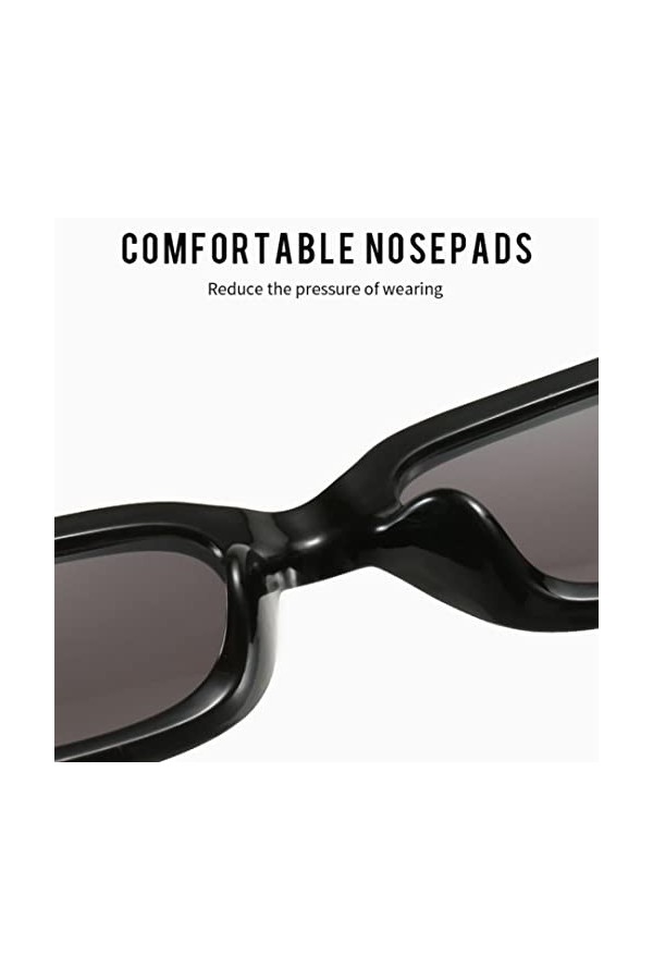 Hilai Femmes Rectangle Lunettes de soleil élégantes Small Retro UV Protection Lunettes Lunettes de soleil style