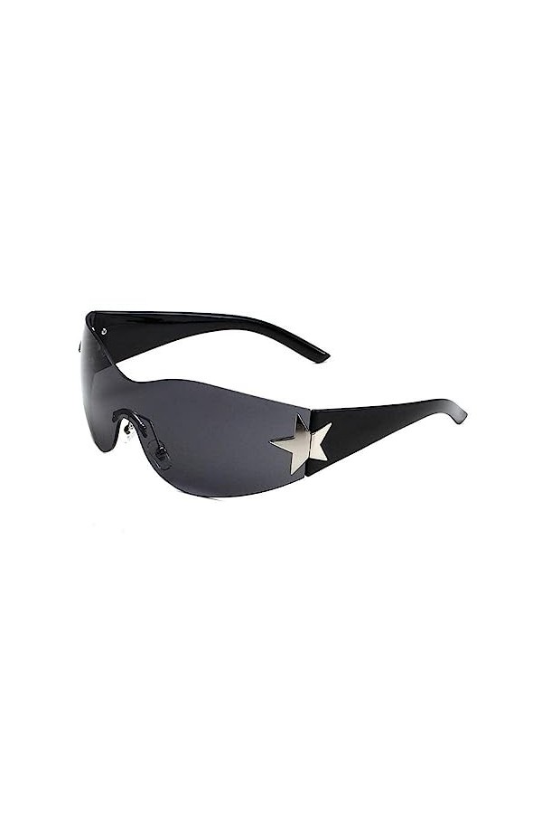 Lunettes de soleil punk pour femme et fille - Une pièce UV400 - Lunettes de soleil sans monture - Lunettes de soleil envelopp