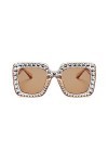 Lunettes de soleil pour femme tendance avec strass - Lunettes de soleil rétro I3K0 - Lunettes de soleil carrées surdimensionn