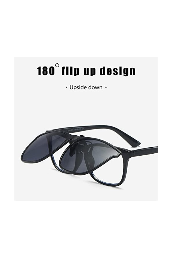 1 paire de lunettes de soleil portables à clipser pour homme et femme - Style vintage - L2y3, Noir , Taille unique