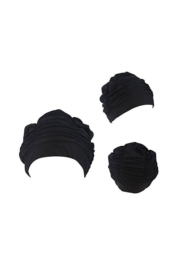 ZUMUii Butterme Femmes Filles Plissé Tissu Doux Tissu Bonnet/Casquette/Turban Bonnet de Bain Bel Chapeau pour Dreadlocks Long