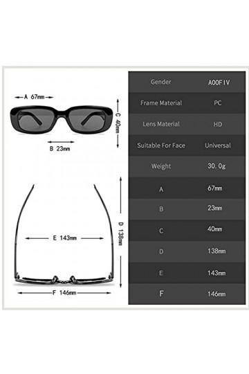 Petites lunettes de soleil rectangulaires pour femme - Style vintage - Lunettes de soleil carrées UV400 - Nuances féminines d