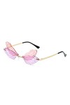 CHAOEN Lunettes de soleil fantaisie pour femme - Ailes de libellule - Lunettes de soleil créatives et amusantes en métal - Lu