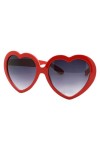 Leadrop Lunettes de soleil en forme de cœur pour femmes et hommes surdimensionnées tendance en forme de cœur rétro jolies lun