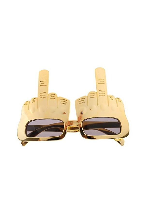 Vektenxi Tricky Lunettes de soleil doigt dhonneur Doré Haute qualité