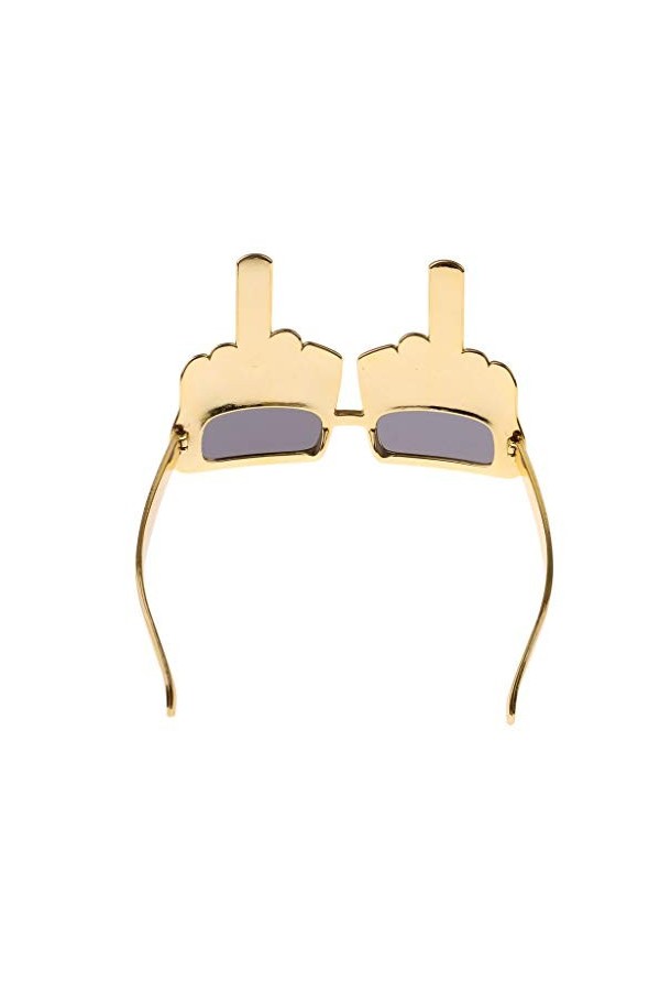 Vektenxi Tricky Lunettes de soleil doigt dhonneur Doré Haute qualité