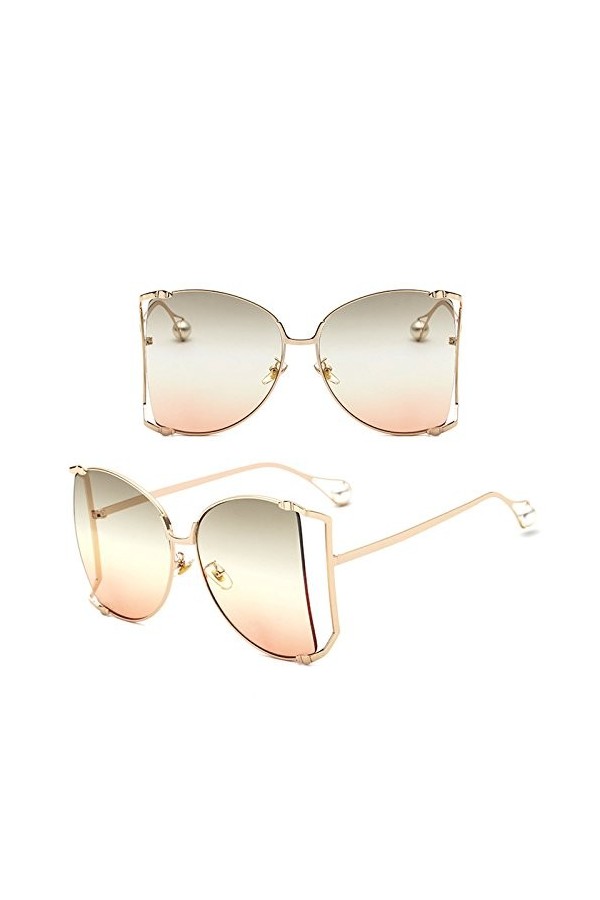 Lubier pour Femme Perle de Grand Cadre Lunettes de Soleil Lunettes de Soleil pour Femme coloré