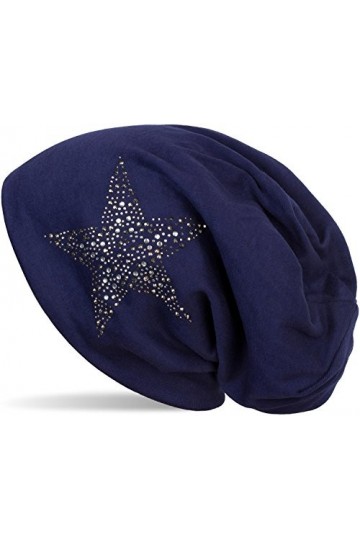 styleBREAKER Bonnet Beanie avec des étoiles rivetées en Strass et des Pierres précieuses Couleur Gris Anthracite, Longbeanie 