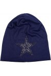 styleBREAKER Bonnet Beanie avec des étoiles rivetées en Strass et des Pierres précieuses Couleur Gris Anthracite, Longbeanie 