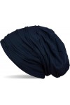 styleBREAKER Bonnet Beanie Classique plissé, Bonnet Beanie Long, Unisexe 04024053, Couleur:Bleu foncé
