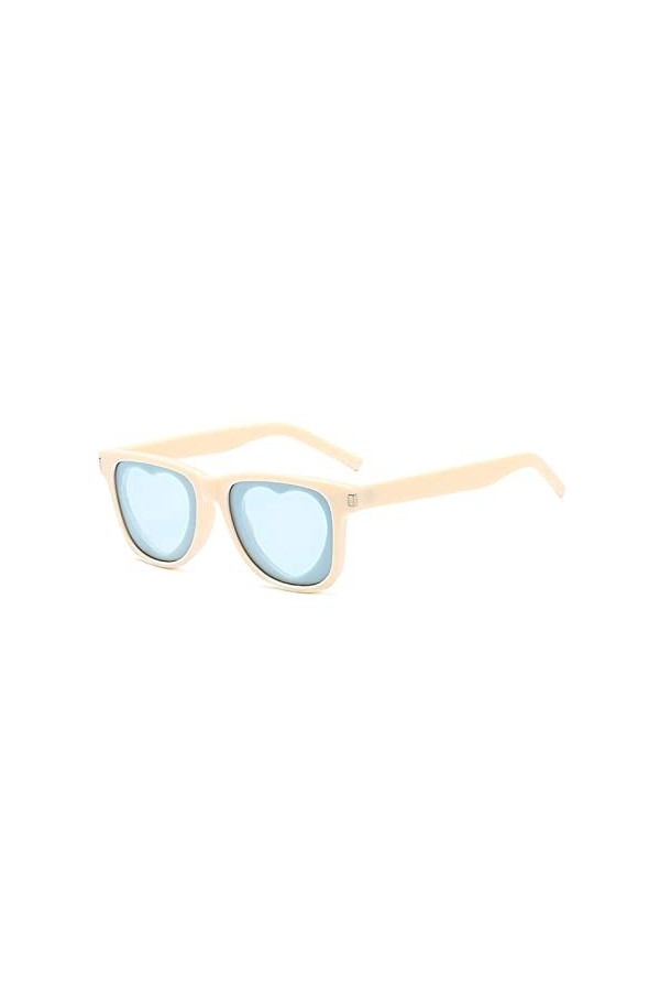 Lime Retro Square Cat Eye Lunettes de soleil pour femme Style tendance Quay High Key Mini pour femme, beige, taille unique