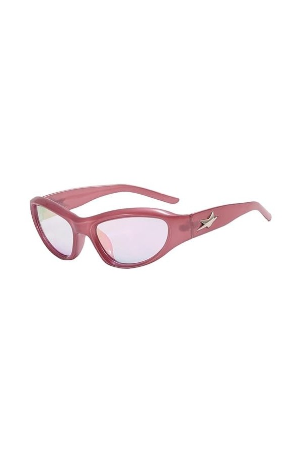 WSRRDRECVHi Lunettes de soleil punk pour femmes, lunettes de soleil ovales uniques, lunettes de soleil pour hommes, nuances c