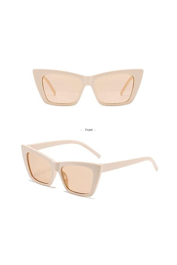 Nouveau Élégant Simplicité Vintage Blanc Cadre Épais Oeil Pour Femmes Mode Lunettes De Soleil En Forme De Soleil Petit Triang